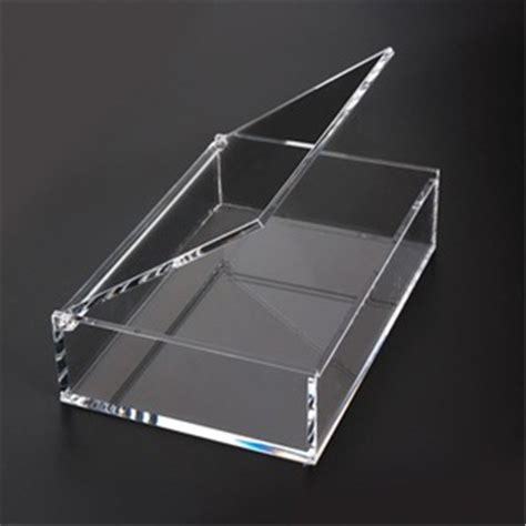 Small Square Clear Crystal Perspex Boxes Acrylic T Box With Hingled