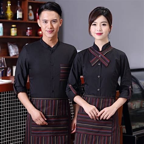 Short Sleeve Western Restaurant Waiter Uniform Men Women Cafe Waitress