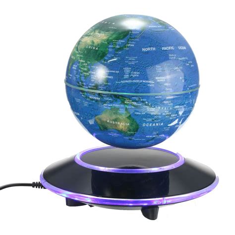 Jeteven 6 Magnetic Rotating Globe Anti Gravity Floating Levitating