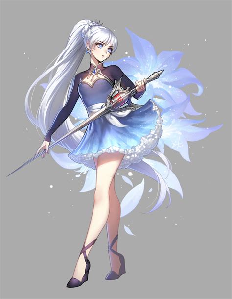 Ein Lee Weiss Schnee Rwby Commentary Official Art Textless Version 1girl Blue Eyes