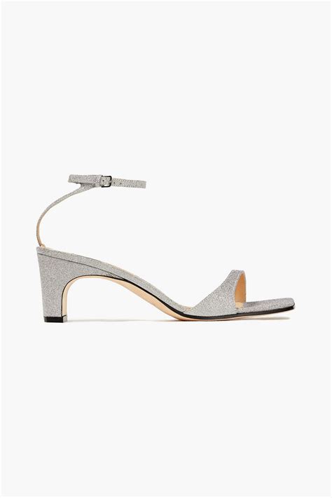 Sergio Rossi Sr1 Glittered Leather Sandals The Outnet
