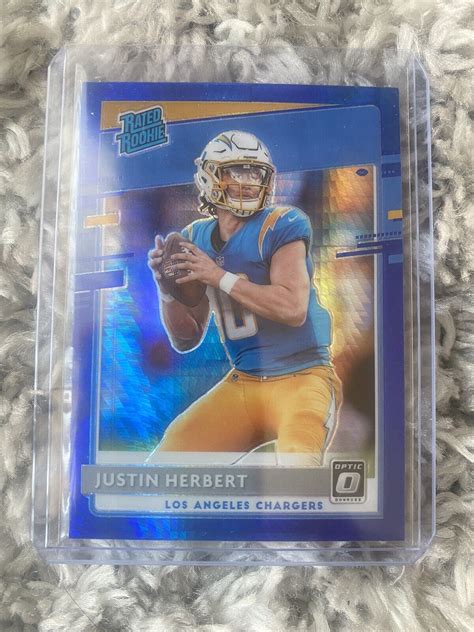 2021 Donruss Optic Justin Fields Blue Hyper Prizm Rated Rookie Rc 204 Bears Munimorogobpe