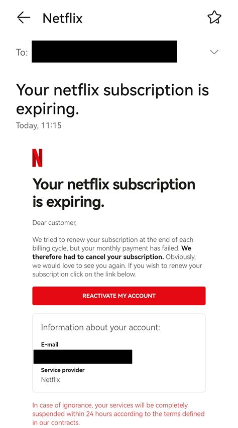 Netflix Expiry Email Scam