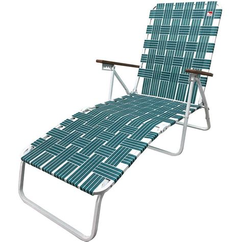Outdoor Spectator Classic Webbed Folding Chaise Lounger Camplawn Chair Green