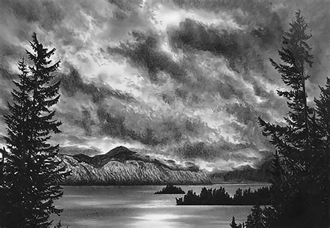 Learn how to draw realistic nature pictures using these outlines or print just for coloring. Photo-realistic Landscape Drawings in Graphite by Doug ...