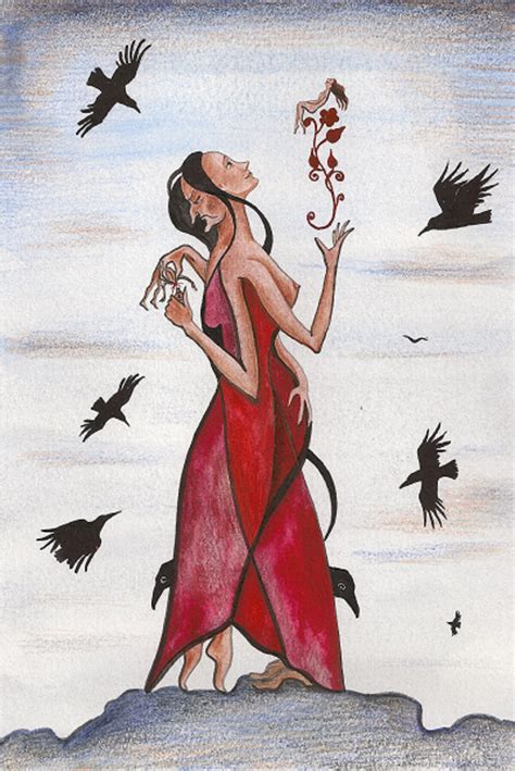 Gicl E Aceo The Waiting Ryta Surreal Gothic Woman Female Redhead Raven Crow Whimsical Fantasy