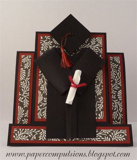 Graduation Cap And Gown Card Cut Files 300 Fancy Fold Cards Folded
