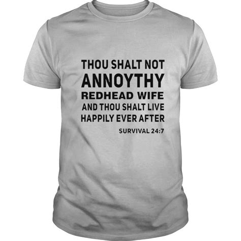 thou shalt not another redhead wife and thou shalt live happily ever after shirt