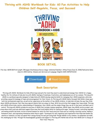 Download Pdf Thriving With Adhd Workbook For Kids 60 Fun Activities