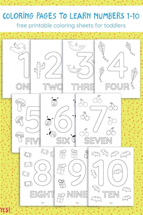 Download the free printable numbers coloring pages and get counting! 1-10 Printable Numbers Coloring Pages - YES! we made this | Numbers preschool printables, Free ...