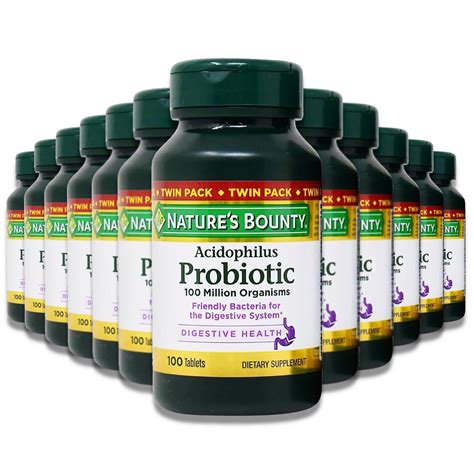Natures Bounty Acidophilus Probiotic Twin Pack 100 Tablets 12