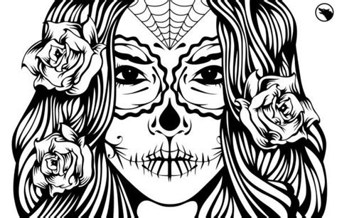 sugar skull girl illustration coloring page ideas pinterest skulls flower  girls