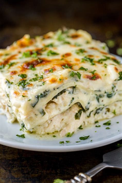 This White Sauce Chicken Lasagna Is So Satisfying With Layers Of Lasagna Noodles And Tender
