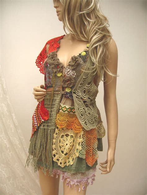 Bohemian Vest Gypsy Cotton Blouse Upcycled Clothing Cotton Etsy