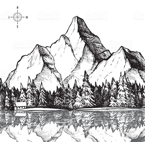 Mountain Range Line Drawing At Explore Collection