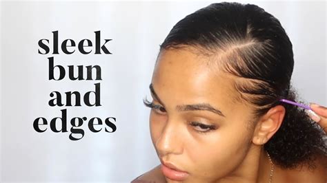 Sleek Bun And Edges Youtube