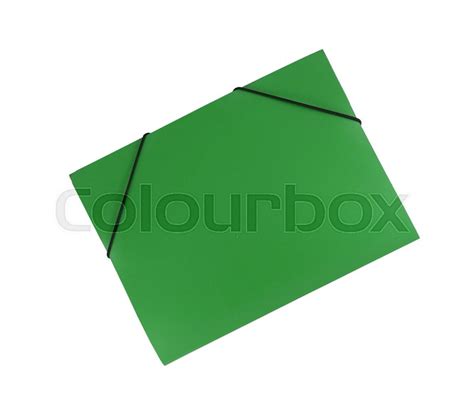 Green Folder Isolated On White Stock Image Colourbox