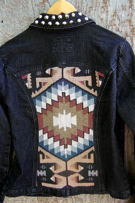 Studded Tribal Denim Jacket By Gloriousmorn Embellished Denim Jacket