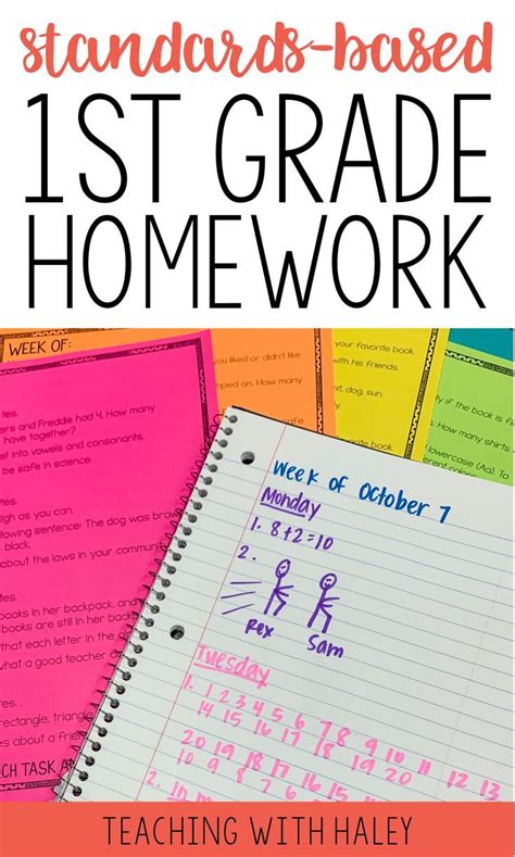 1st Grade Homework Single Page And Standards Based 1st Grade