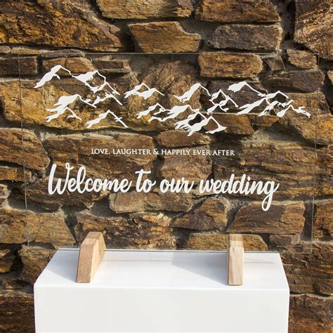 Welcome Sign Glass Mountains Queenstown Wedding Hire