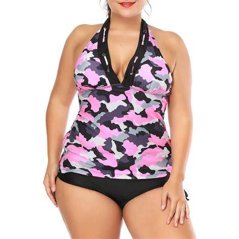 Senfloco Plus Size Swimwear Como Tankini Swimsuits Sexy V Neck 2pcs Bikini Bathing Suits Beach