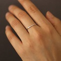 Wedding Band / Diamond Ring / Minimalist Ring / Engagement Ring / Flat ...