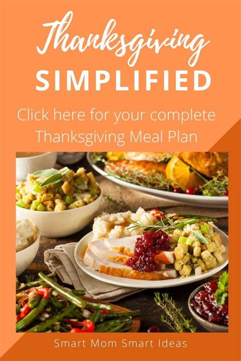 Thanksgiving Dinner Menu With The Words Thanksgiving Simplified Click Here For Your Complete