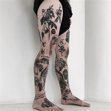Blackwork Inspiration Inkstinct Time Tattoos Leg Tattoos Body Art