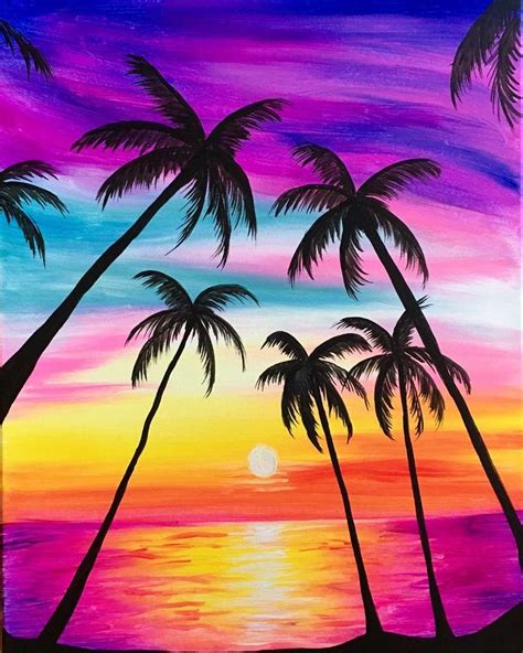 Some Beach Sunset Painting Simple Acrylic Paintings Art Painting