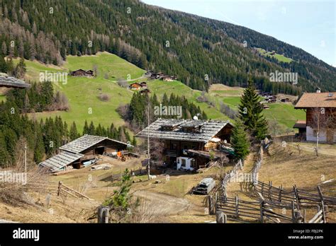 South Tyrolean Mountain Farms In The Landscape Stock Photo Alamy