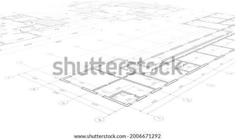 Architectural Plan House Plan Project Engineering Stock Photo