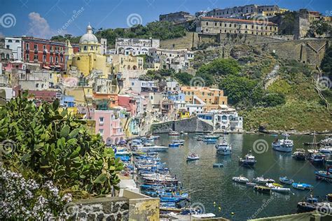 Colorful Houses Of Procida Italy Editorial Stock Photo Image Of Relax