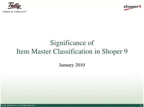 Ppt Significance Of Item Master Classification In Shoper 9 Powerpoint