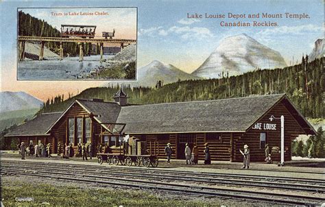 Postcard 8503 Coast Publishing Co Lake Louise Depot And Mount Temple