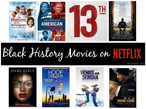 We recommend the titles worth watching. Black History Movies on Netflix - STACIE RAYE