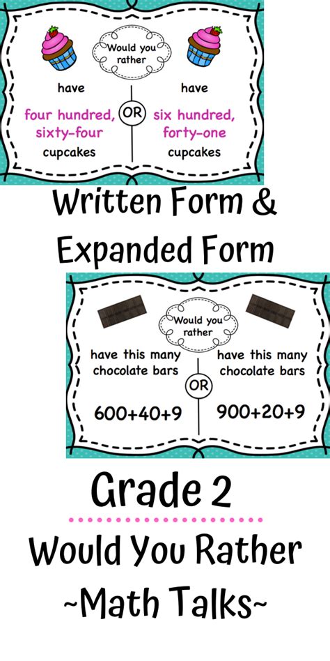 Would You Rather Grade 2 Number Sense And Place Value Math Talks