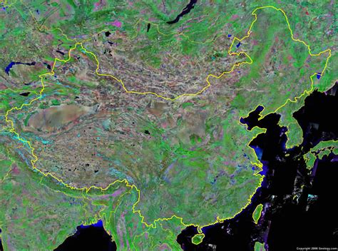 If you zoom into a location with 45° imagery view, the map will automatically alter the perspective view. China Map and Satellite Image