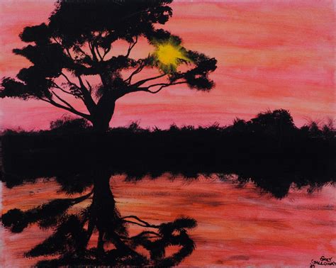 African Safari Sunset Painting By Emilygalloway On Deviantart