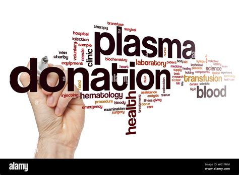 Plasma donation word cloud concept Stock Photo - Alamy