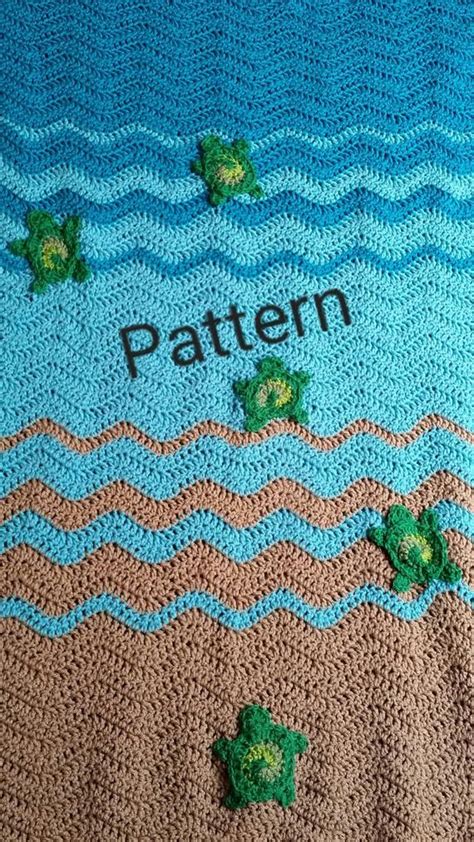 Sea Turtle Blanket Crochet Pattern Sea Turtle Ts Beach Etsy