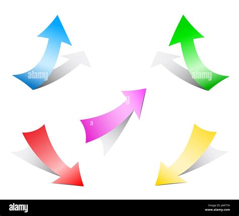 Different Multi Colored Paper Arrows Isolated On The White Background