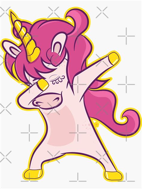 Funny Dabbing Pink Unicorn Shirt Hip Hop Dab Pose Sticker By