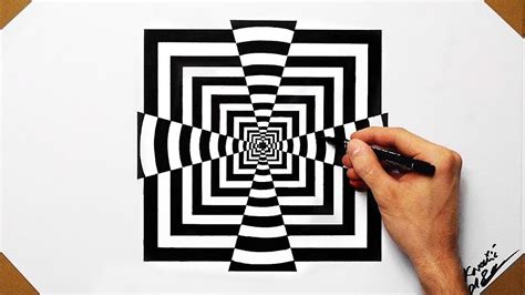 Cool Optical Illusion Quadrate Speed Drawing How To Draw