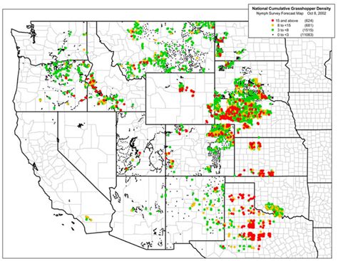 Outbreak Info 2002 Nymphal Grasshopper Survey Map Usda Ars