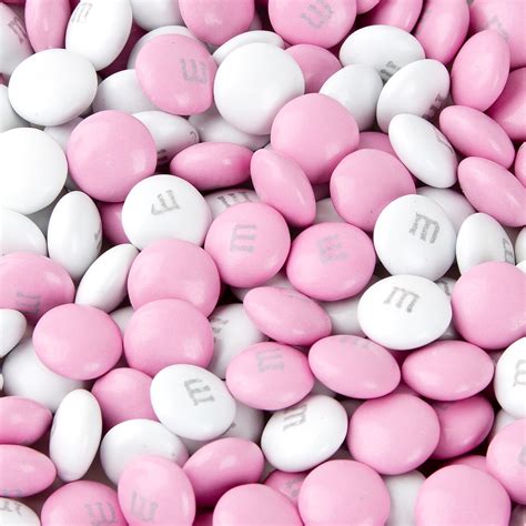 Light Pink And White Mandms Chocolate Candy Mandms Chocolate Candy