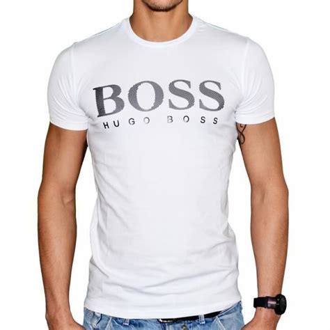 Tee Shirt Hugo Boss Homme Blanc Manches Courte Blanc Achat Vente T Shirt Cdiscount