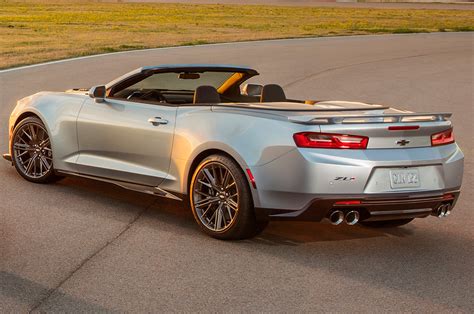 2017 Chevrolet Camaro Zl1 Convertible Rear Side View On Track Motor