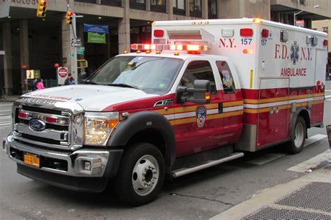 Fdny Ambulance 157 Ford F 450 Emergency Ambulance Emergency Vehicles