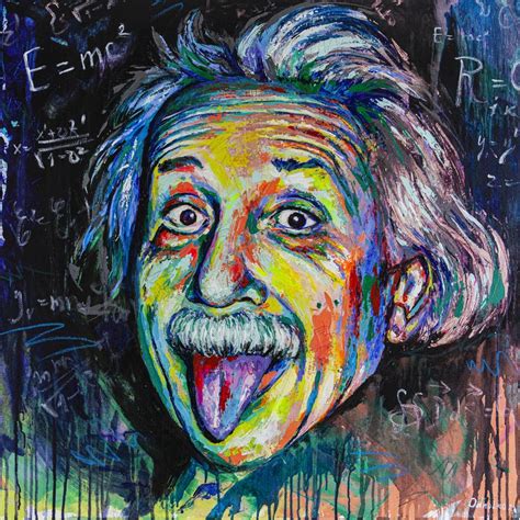 Portrait Of Albert Einstein By Valentyna Odnolko 2021 Painting