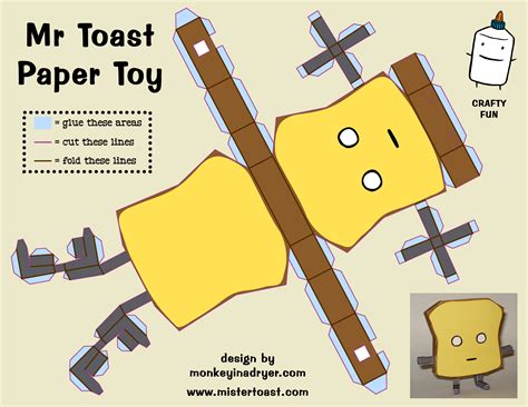 A Sampler Of Things Mr Toast Paper Toy